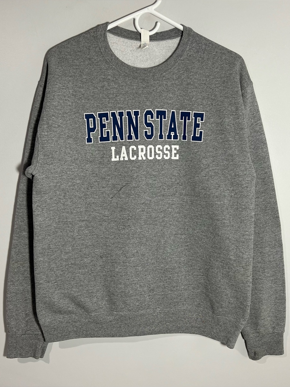 Penn State Nittany Lions Lacrosse Gray Pullover Sweatshirt Mens Medium